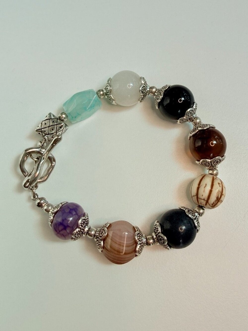 Eight at the Table OOAK Mixed Gemstone Statement Bracelet